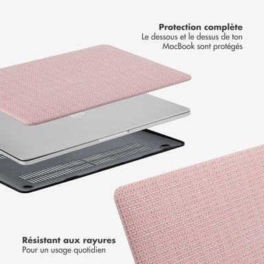 Selencia Coque tissée pour Apple MacBook Air 15 pouces (2023 / 2024 M3 chip / 2025 M4 chip) - A2941 / A3114 / A3241 - Rose