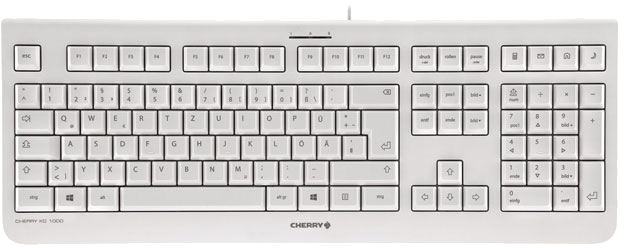 CHERRY KC 1000 clavier USB AZERTY Belge Gris