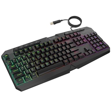 Swissten Teclado gamer RGB resistente al agua IPX4 para PC Negro