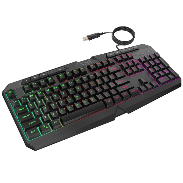 Swissten Clavier Gamer pour Ordinateur avec éclairage RGB Étanche IPX4