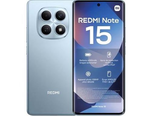 Xiaomi Redmi Note 15 4G Azul 8 GB RAM 256 GB Almacenamiento Pantalla AMOLED 6,77'' Cámara 108 MP Batería 6000 mAh