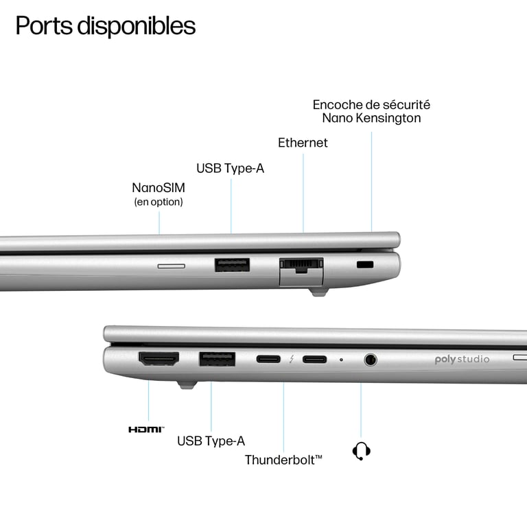 HP EliteBook 6 G1i Notebook AI Conception de charnière à 177 degrés Intel Core Ultra 5 / jusqu'à 4.8 GHz Win 11 Pro Intel Graphics RAM SSD NVMe TLC 14 IPS 1920 x... - vue 5