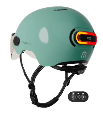 Cosmo Fusion - Casco con iluminación trasera inteligente y conectado para bicicletas - Luz de freno, detección automática de caídas, camino compartido
