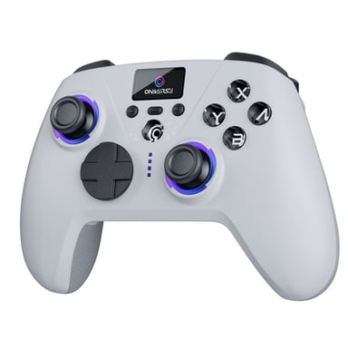Manette sans fil Oniverse Aura écran LED Joysticks Hall Effect 1000 mAh Blanc radiant