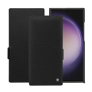 Housse cuir Samsung Galaxy S24 Ultra -  - Noir - Cuir grainé