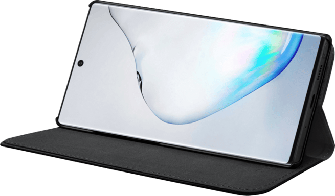 Custodia folio a conchiglia con slot per schede e supporto per Samsung Galaxy Note10+, nero