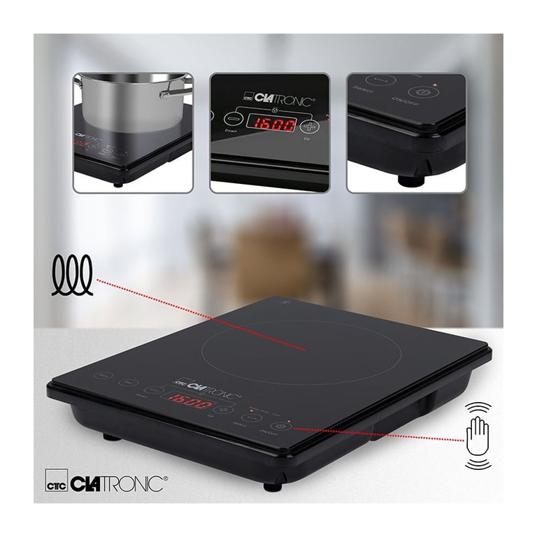 Plaque De Cuisson Simple À Induction CLATRONIC EKI 3569 – 2000 W, Portable - vue 4