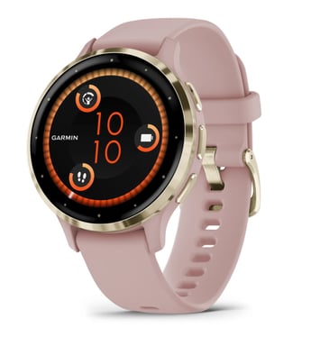Garmin Venu 3S 3,05 cm (1.2'') AMOLED 41 mm Numérique 390 x 390 pixels Écran tactile Or, Rose Wifi GPS (satellite)