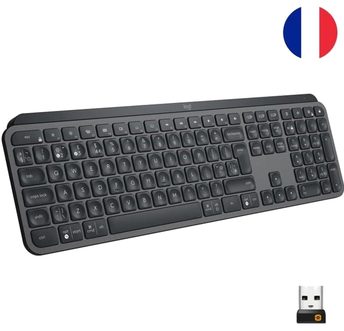 LOGITECH - Clavier sans fil MX Keys - Connectivité - USB Interface - Français - Bluetooth/RF - AZERT