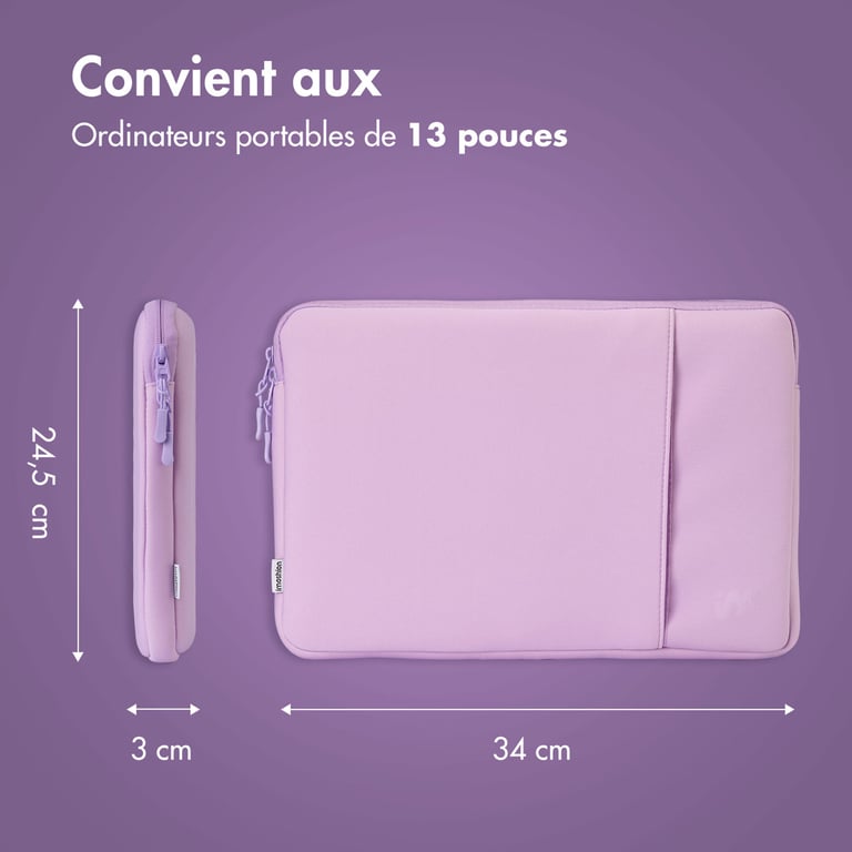 imoshion Pochette ordinateur avec compartiment 13 pouces - Lavender Lilac - Neuf