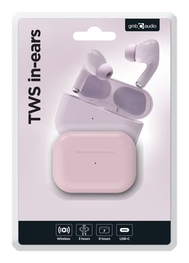 Gembird GMB Audio TWS-03-P casque True Wireless Stereo (TWS) Ecouteurs Appels/Musique USB Type-C Bluetooth Rose