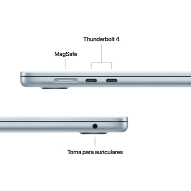 Macbook Air M5 (2026) 15'', 512 GB RAM 16 GB Apple GPU 10, blu cielo - QWERTY ES