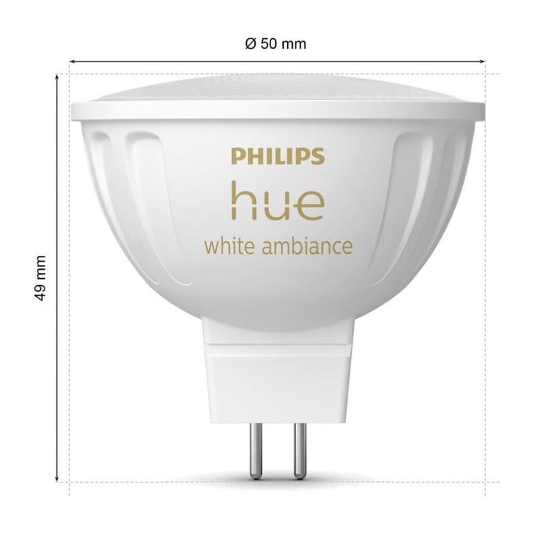 Ampoule Connectée Philips Hue MR16 – Lumière Blanche, Compatible Bluetooth, Lot de 2 - vue 9