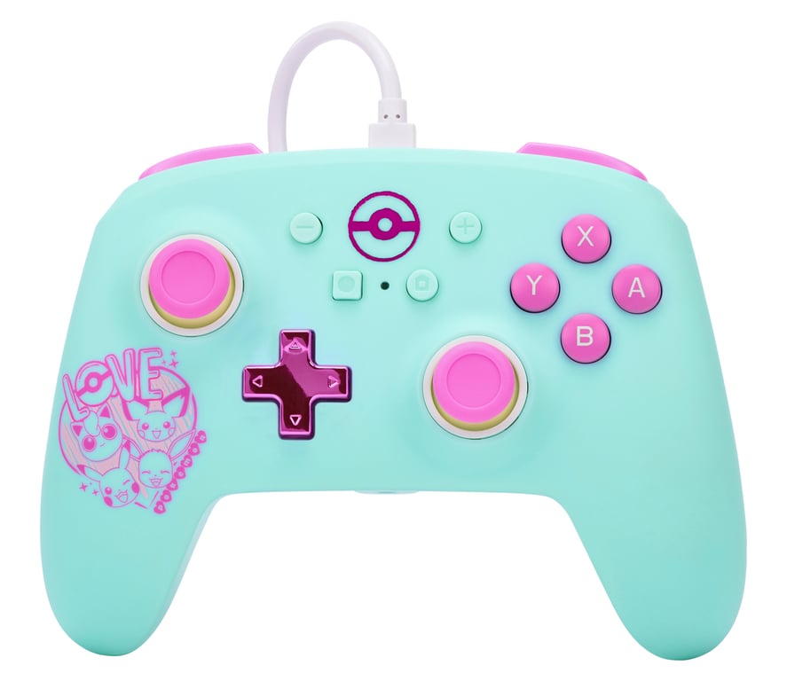 PowerA NSGP0146-01 accessoire de jeux vidéo Bleu, Rose USB Manette de jeu Analogique Nintendo Switch - Neuf