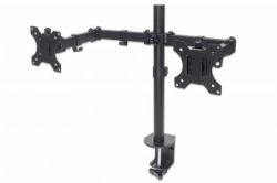 Manhattan 461528 support d'écran plat pour bureau 81,3 cm (32) Pince Noir (DESK MOUNT 2 SCREENS TO 27IN- - CLAMP 100X100MM 3 PIVOT BLACK)