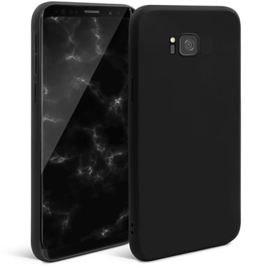 Moozy Minimalist Series Coque en silicone pour Samsung S8, noir - Finition mate fine et souple en TPU