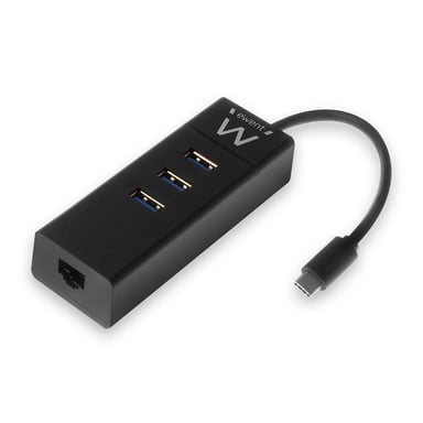 Ewent EW1141 base para portátil y replicador de puertos USB 3.2 Gen 1 (3.1 Gen 1) Type-C Negro