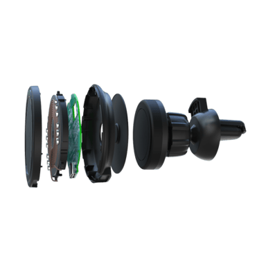 Caricabatterie da auto wireless staccabile 2 in 1 (15W), nero carbone