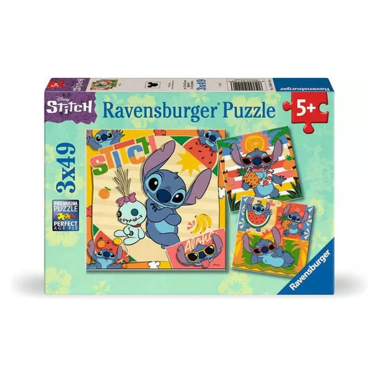 Puzzles 3x49 pièces : Aloha ! Disney Stitch Ravensburger France - vue 3