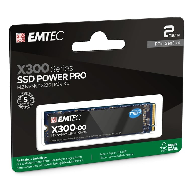 Emtec X300 .2 PCI Express 3.0 NVMe 3D NAND Neuf - vue 6