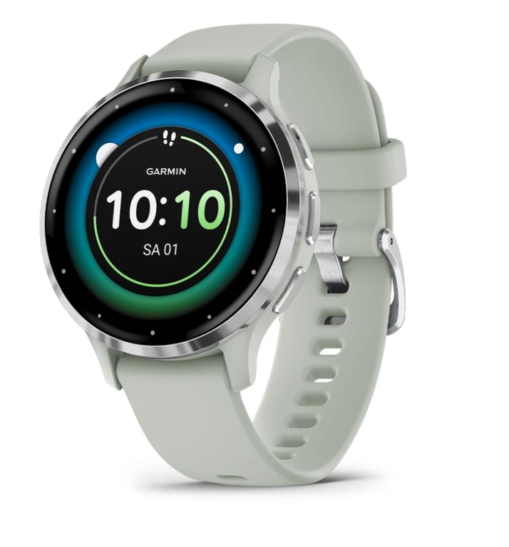 Garmin Venu 3S 3,05 cm (1.2 ) AMOLED 41 mm Numérique 390 x 390 pixels Écran tactile Gris, Argent Wifi GPS (satellite) - Neuf