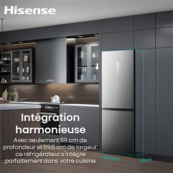 Réfrigérateur combiné Hisense RB3N300NECA Pose libre 304 Acier inoxydable - vue 5