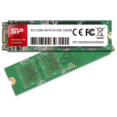 SSD interne SILICON POWER M.2 2280.128G SATA III 6Gbps. Max 560/530 Mb/s  SP128GBSS3A55M28