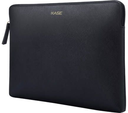 Funda de piel auténtica Saffiano para MacBook Pro Retina Thunderbolt 3 USB-C y Macbook Air 2018 de 13 pulgadas, negro medianoche