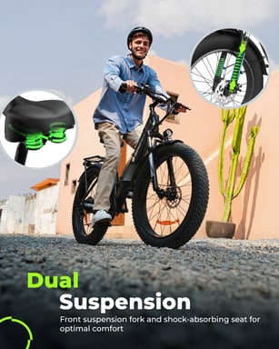 Bicicleta Eléctrica Isinwheel M60 con Neumáticos Anchos de 26x4'', Batería Extraíble de 48V 13AH