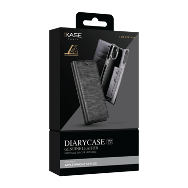 Diarycase 2.0 Guscio in vera pelle con supporto magnetico per Apple iPhone 14 Plus, nero notte