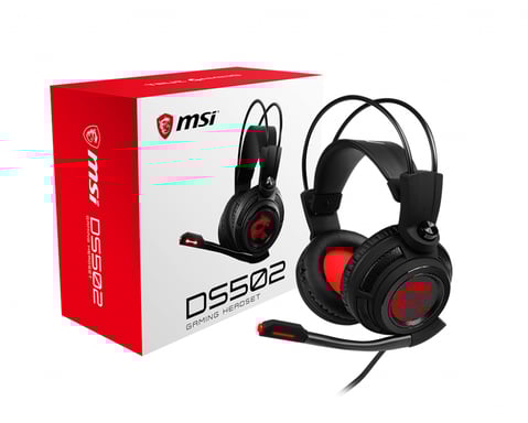 MSI DS502 Casque Avec fil Arceau Jouer Noir, Rouge