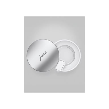Carafe à lait JURA 24313 0,5 L verre strié couvercle inox pivotant 2 adaptateurs silicone Blanc