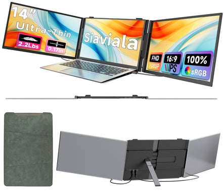 SIAVIALA S8 Pro Schermo Portatile 14'' FHD IPS Ultra-Sottile 1kg con Supporto Rapido & Ricarica PD 100W – Design 2025