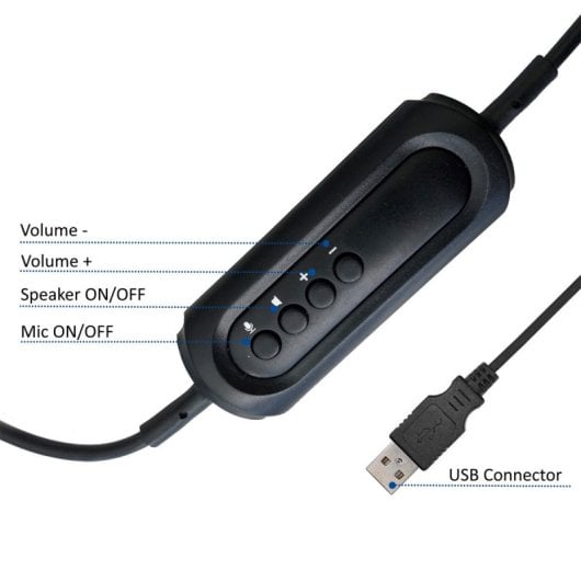 Casque Ewent EW3568 – Casque USB Avec Microphone, Plug & Play - vue 2