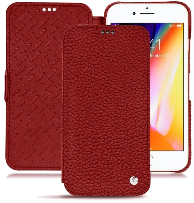Housse cuir Apple iPhone 8 - Rabat horizontalRouge