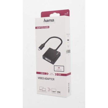 Hama 00200316 câble vidéo et adaptateur USB Type-C DVI Noir