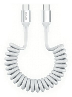 Cavo USB-C a USB-C 100W 480 Mb/s a spirale retrattile da 12 a 50 cm