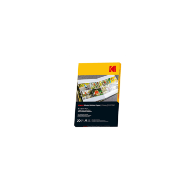 Carta adesiva fotografica KODAK - Confezione da 20 fogli di carta fotografica autoadesiva - Formato 10 x 15 cm (A6) - Finitura lucida - 120 g/m² - Compatibile con le stampanti a getto d'inchiostro