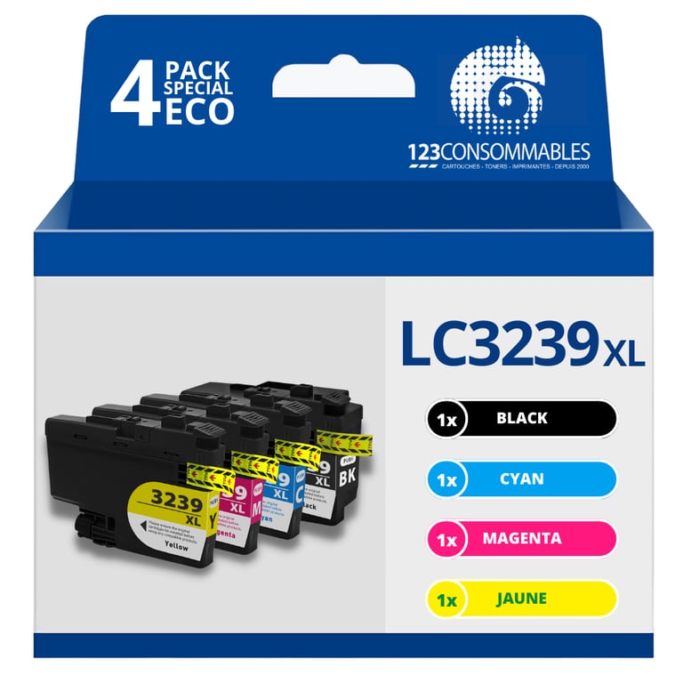 Pack compatible avec BROTHER LC 3239XL 4 cartouches Neuf