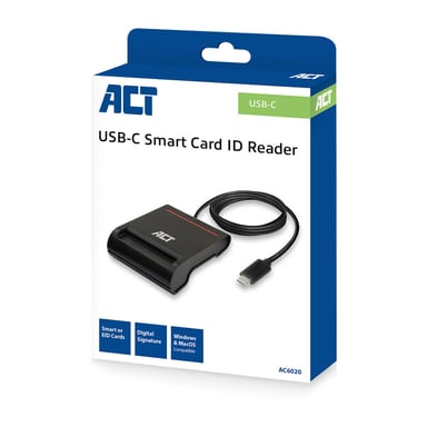 ACT AC6020 lector de tarjeta inteligente Interior USB USB 2.0 Negro