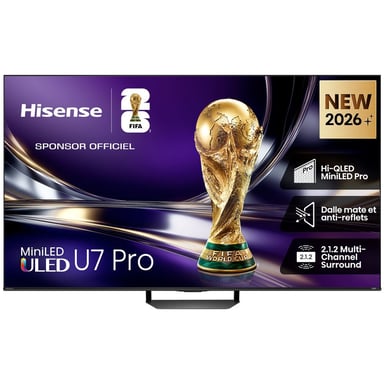 Televisor Hisense 55U7S PRO 55 Mini-LED QLED 4K Smart VIDAA U9.5 165 Hz Dolby Vision IQ 512 zonas Gris Negro