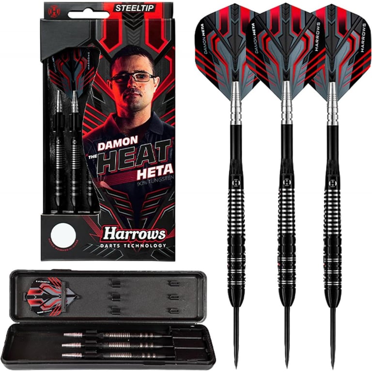 Fléchettes de Précision Damon Heta 90 en Acier 21g Performance Optimale Neuf