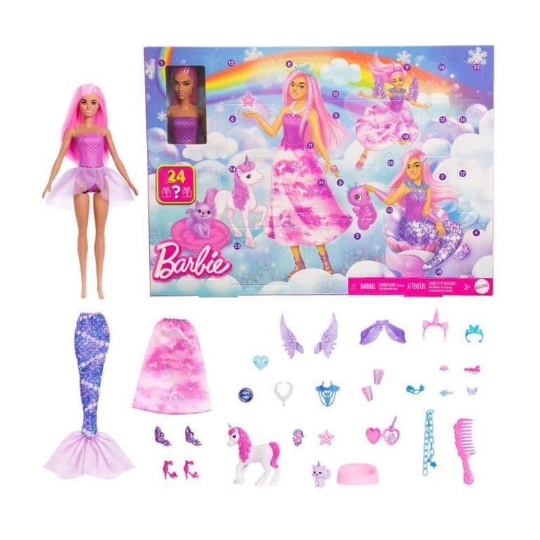 Barbie Calendrier de ’Avent Avec poupée mode et 24 surprises Barbie JFL66 - vue 3