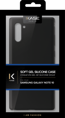 Coque en Gel de Silicone Doux pour Samsung Galaxy Note10, Noir satin