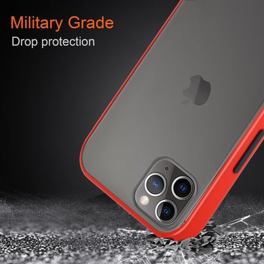 Coque pour Apple iPhone 11 PRO MAX en Rouge Givré - Touches Noires Housse de protection Étui hybride avec intérieur en silicone TPU et dos en plastique mat