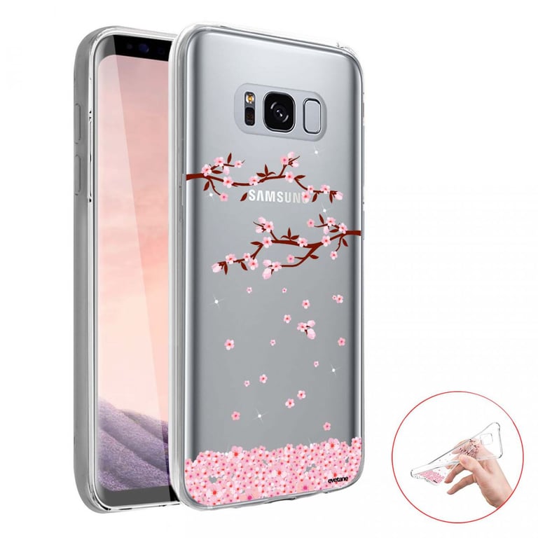 Evetane Coque Samsung Galaxy S8 360 intégrale transparente Motif Chute De  Fleurs Tendance - La Coque Française