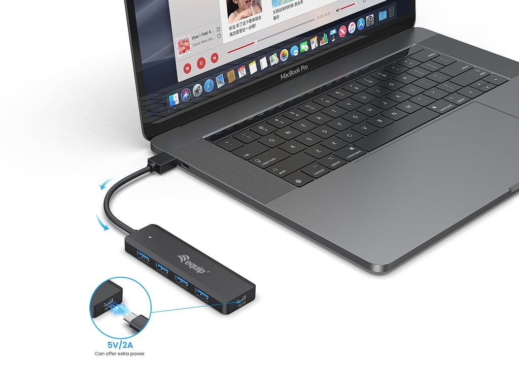 Equip 128959 hub & concentrateur USB 3.2 Gen 1 3.1 Gen 1 Type A 5000 Mbit/ Neuf - vue 3