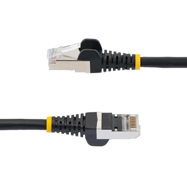 StarTech.com Cable de 3m de Red Ethernet CAT6a - Negro - Low Smoke Zero Halogen (LSZH) - 10GbE - 500MHz - PoE++ de 100W - Snagless sin Pestillo - RJ-4