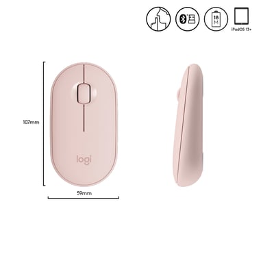 Logitech Souris sans fil Pebble M350 - Rose