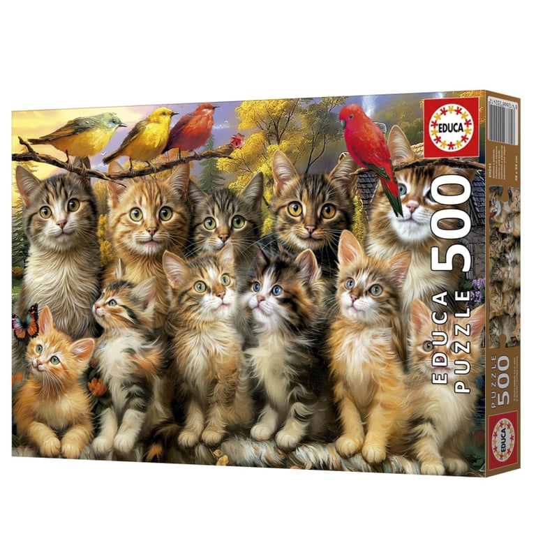 Puzzle EDUCA Chatons et Oiseaux 500 pièces - vue 3